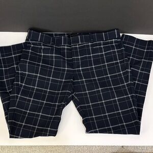 Classic Navy Plaid women’s ' straight pants